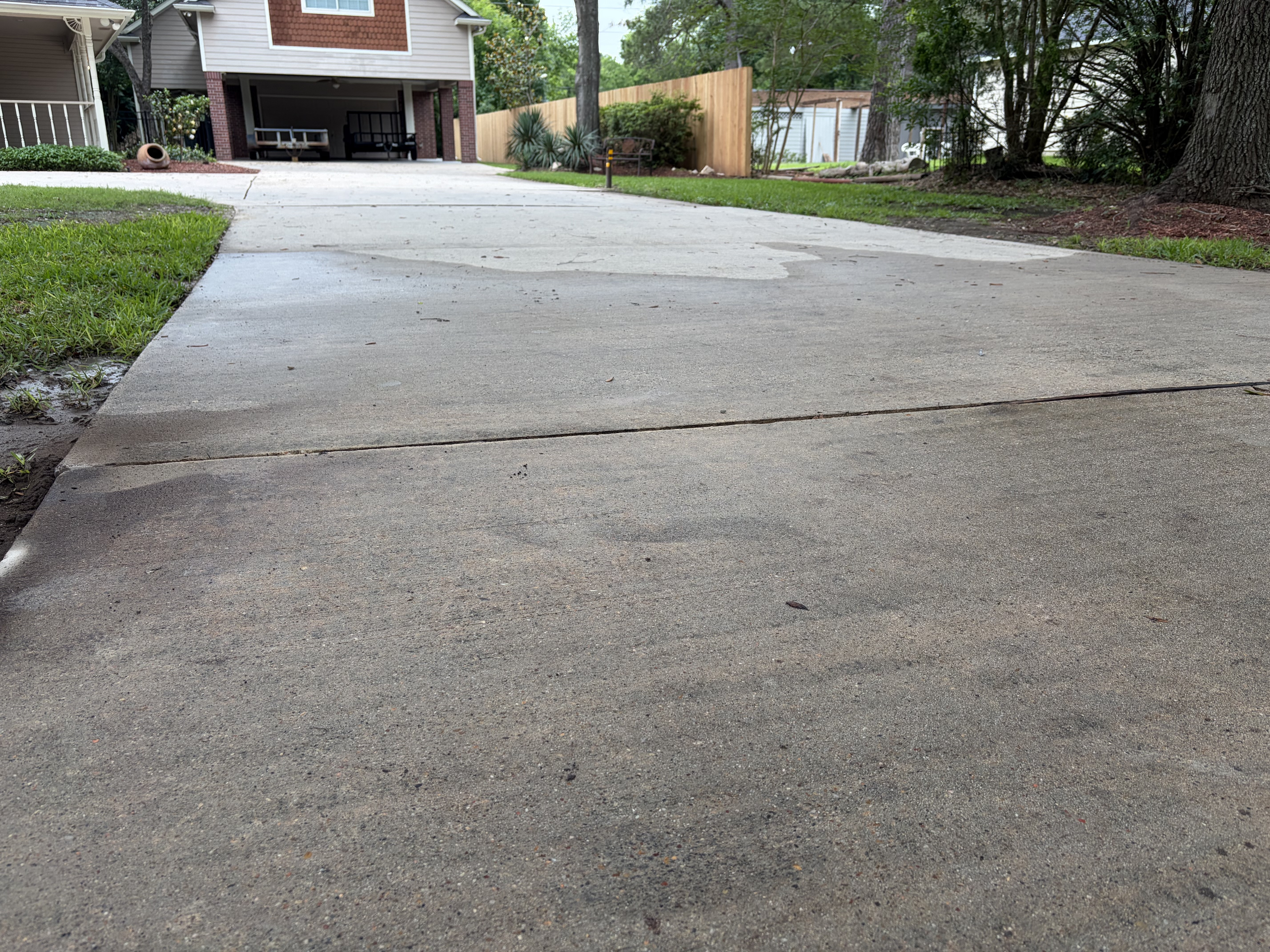 After concrete driveway leveling and trip hazard removal in Cypress Texas by Texas Slab Guys